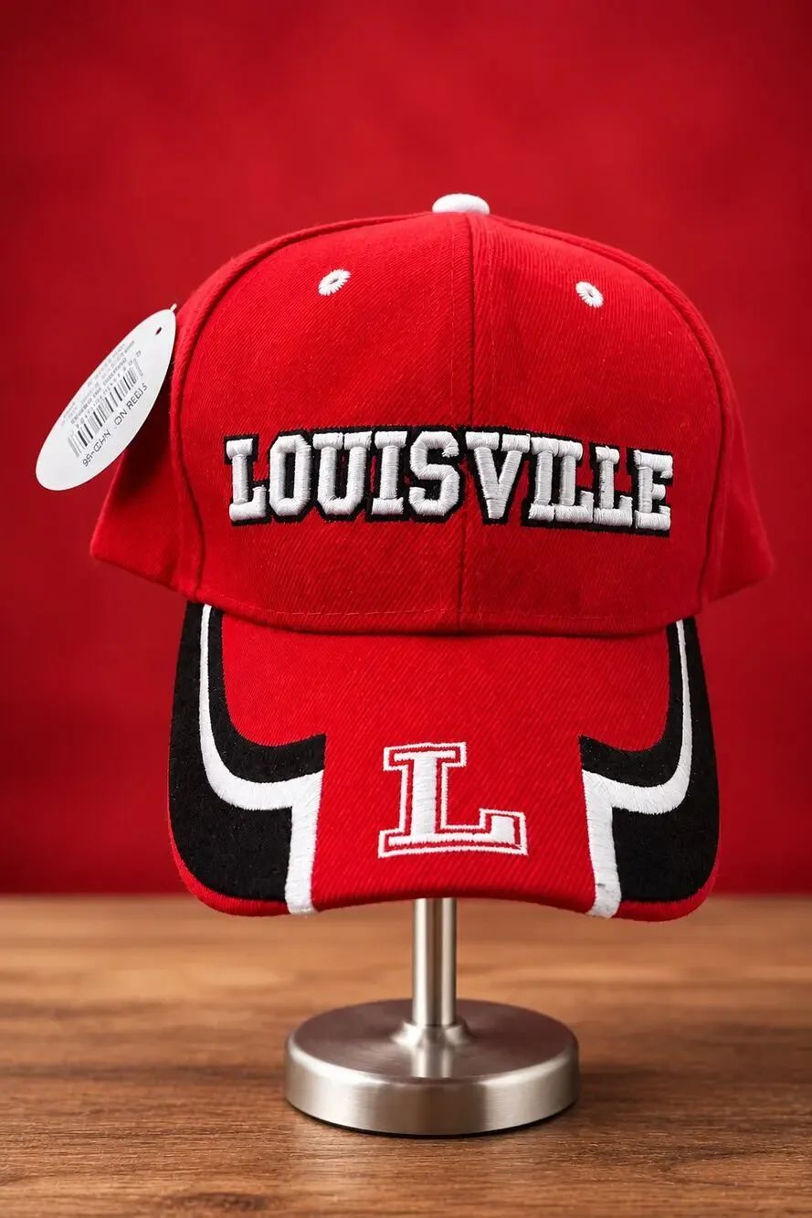 Louisville Cardinals Embroidered Hat Cap OSFA NWT Adjustable Velcro